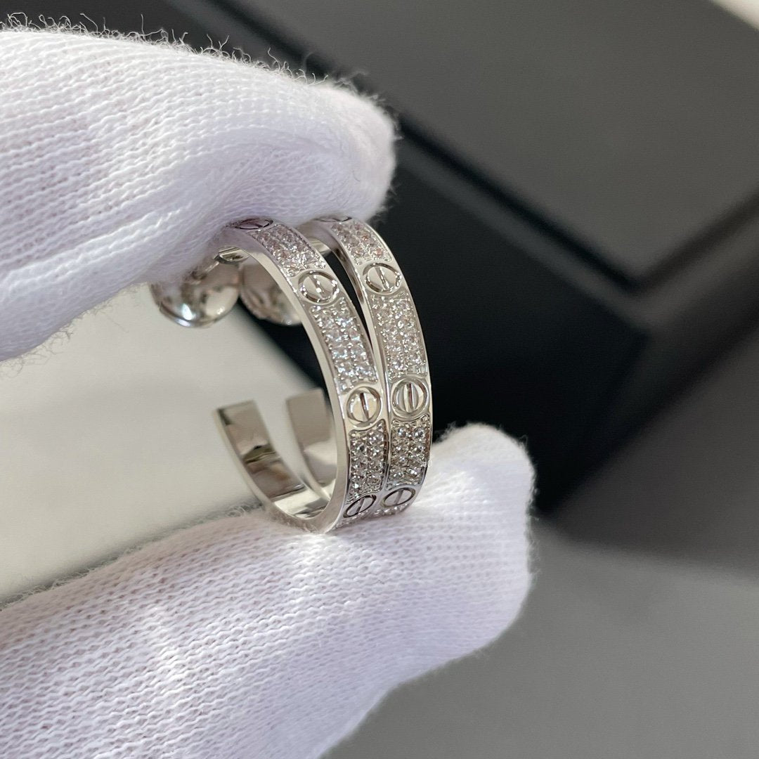 ミロ ラブ ダイヤモンド シルバーフープピアス