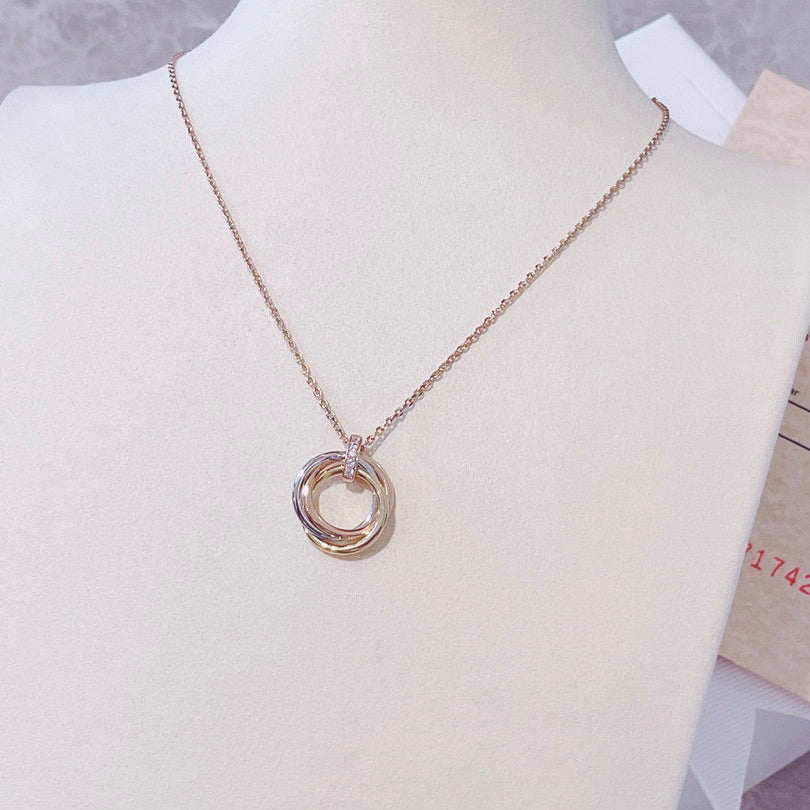 ¡®Moco¡¯TRINITY NECKLACE GOLD DIAMONDS
