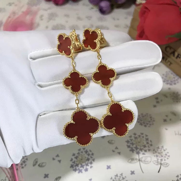 Miro CLOVER 3 MOTIF CARNELIAN ドロップイヤリング