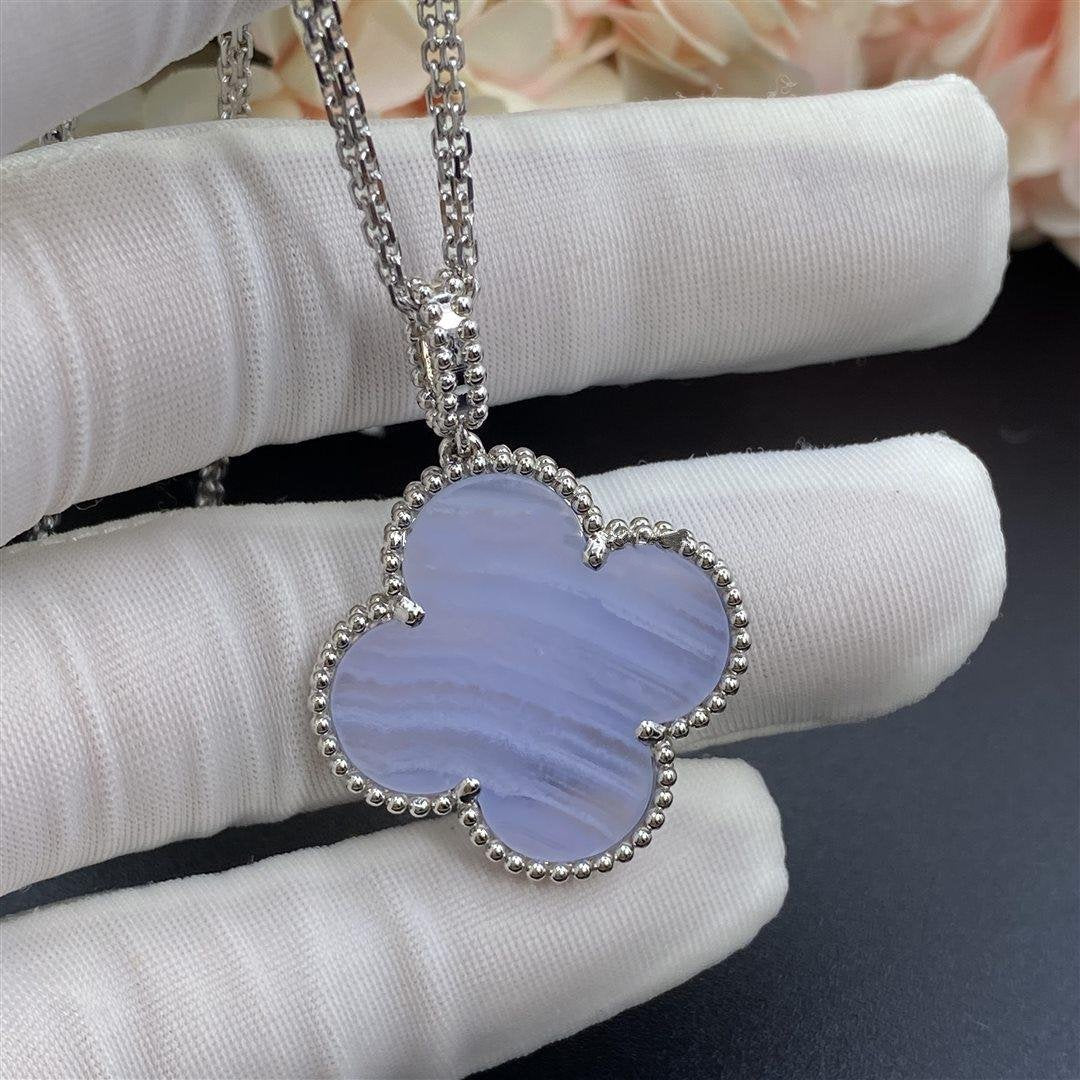 Miro CLOVER SILVER カルセドニー ビッグクローバーネックレス