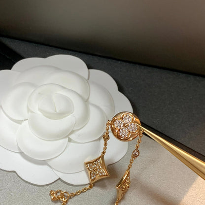 ¡®Moco¡¯STAR AND SUN 4 MOTIFS GOLD DIAMONDS BRACELET