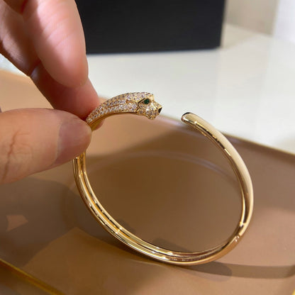 ¡®Moco¡¯PANTHERE GOLD DIAMOND OPEN BRACELET