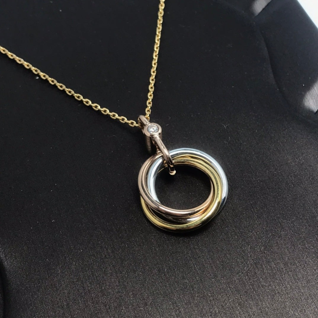 ¡®Moco¡¯TRINITY SILVER GOLD PINK GOLD NECKLACE