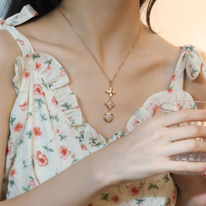 ¡®Moco¡¯STAR AND SUN DIAMOND PINK GOLD NECKLACE