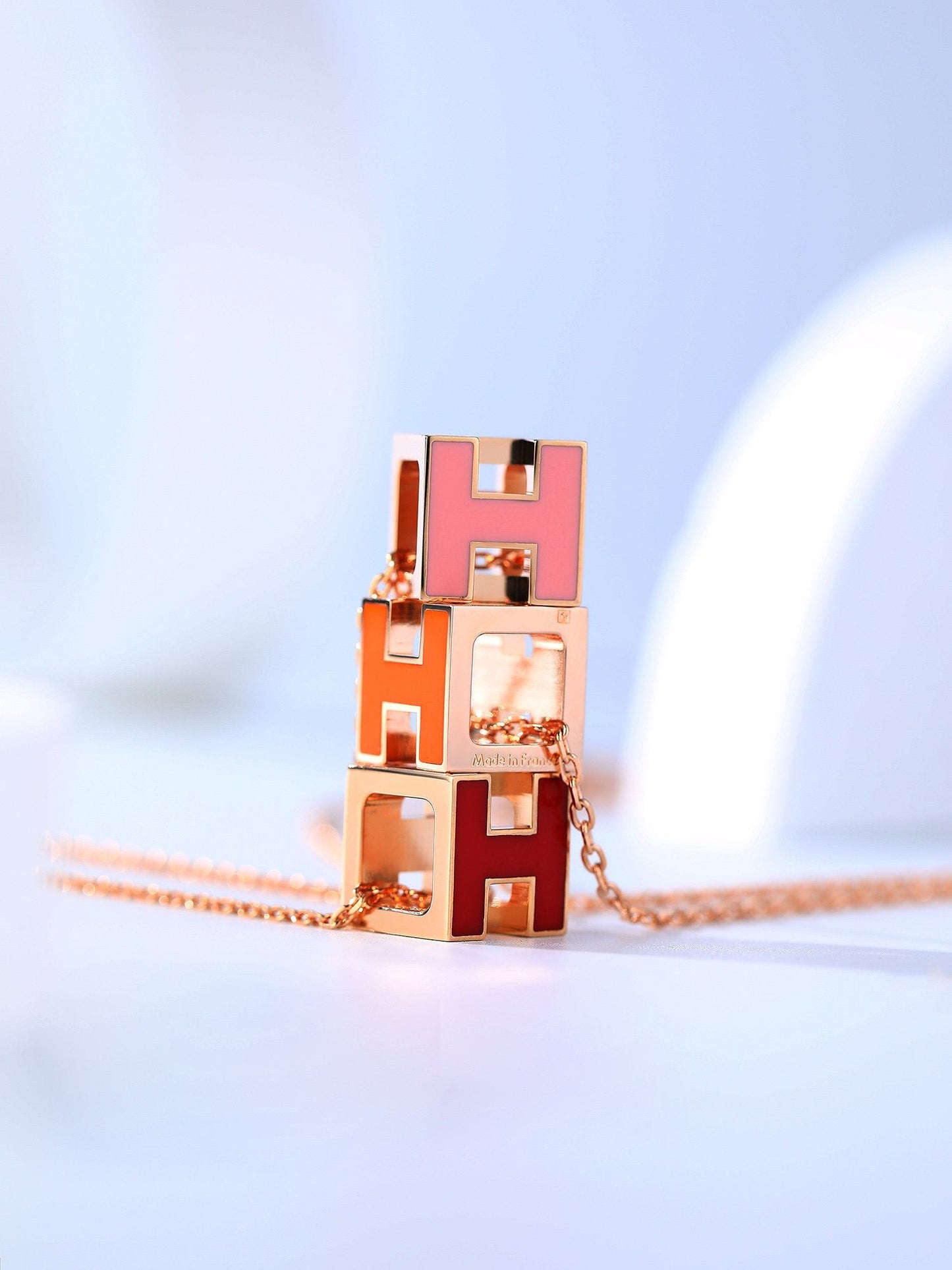 ¡®Moco¡¯H CAGE PINK GOLD NECKLACE