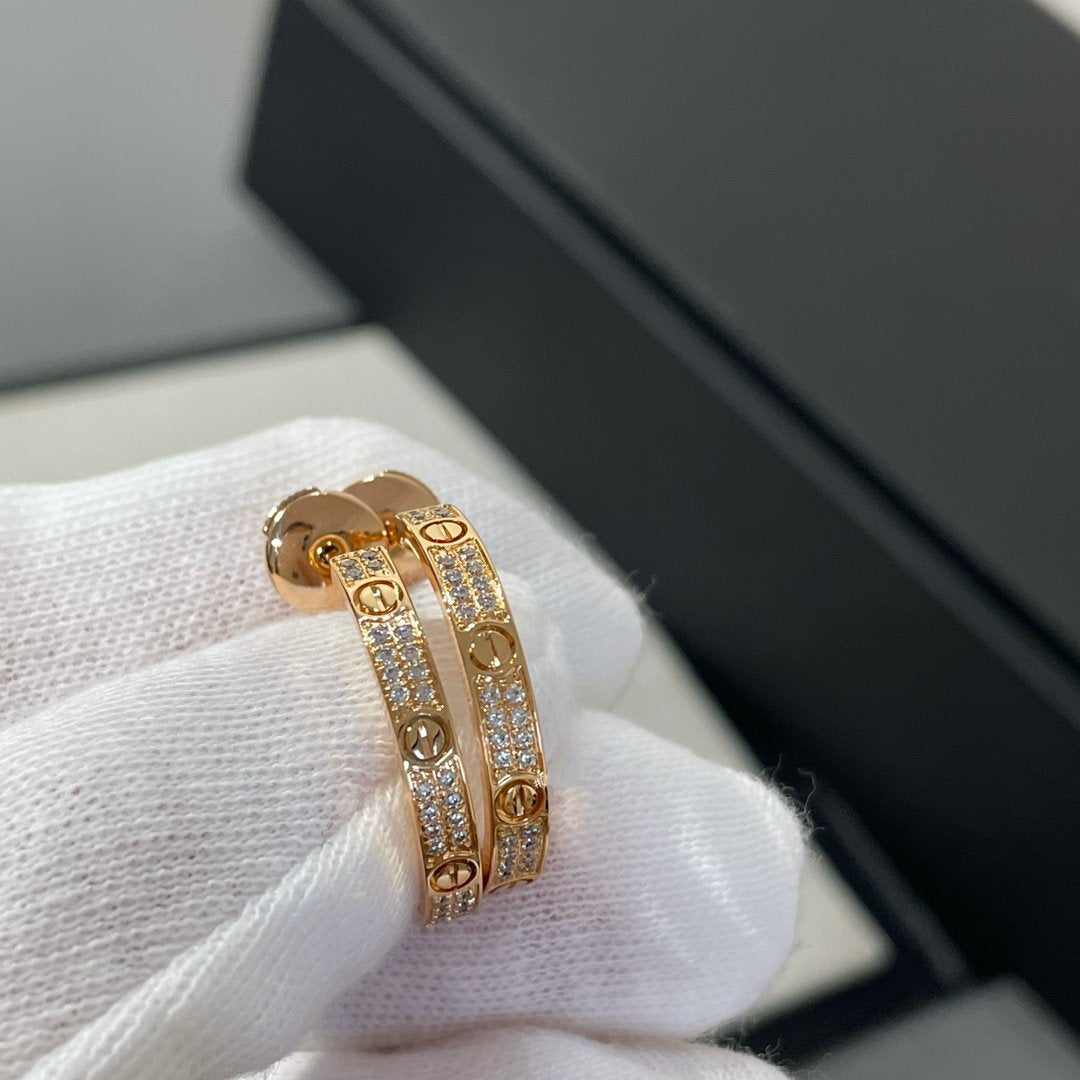 ¡®Moco¡¯LOVE DIAMOND PINK GOLD HOOP EARRINGS
