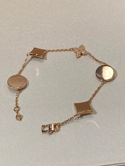 ¡®Moco¡¯STAR AND SUN 5 MOTIF MOP PINK GOLD BRACELET