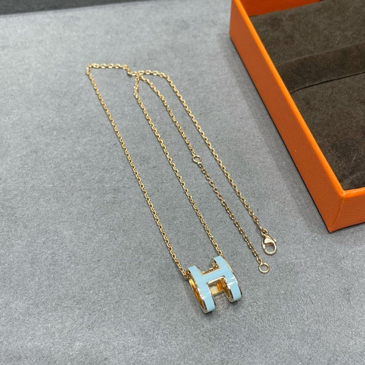 ¡®Moco¡¯POP H SKY BLUE NECKLACE