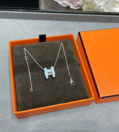 ¡®Moco¡¯POP H SKY BLUE NECKLACE