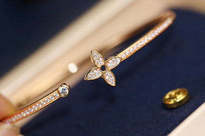 ¡®Moco¡¯IDYLLE PINK GOLD OPEN BRACELET DIAMOND PAVED