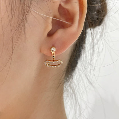 [moco jewelrys ]MOVE UNO PINK GOLD DIAMOND EARRINGS