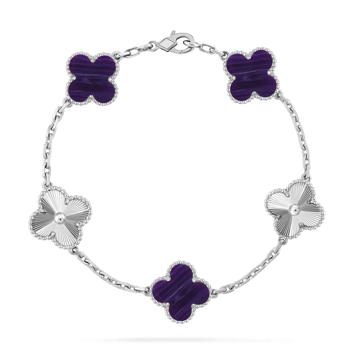 [Moco]New CLOVER 5 MOTIF PURPLE STRIPES BRACELET COLLECTION