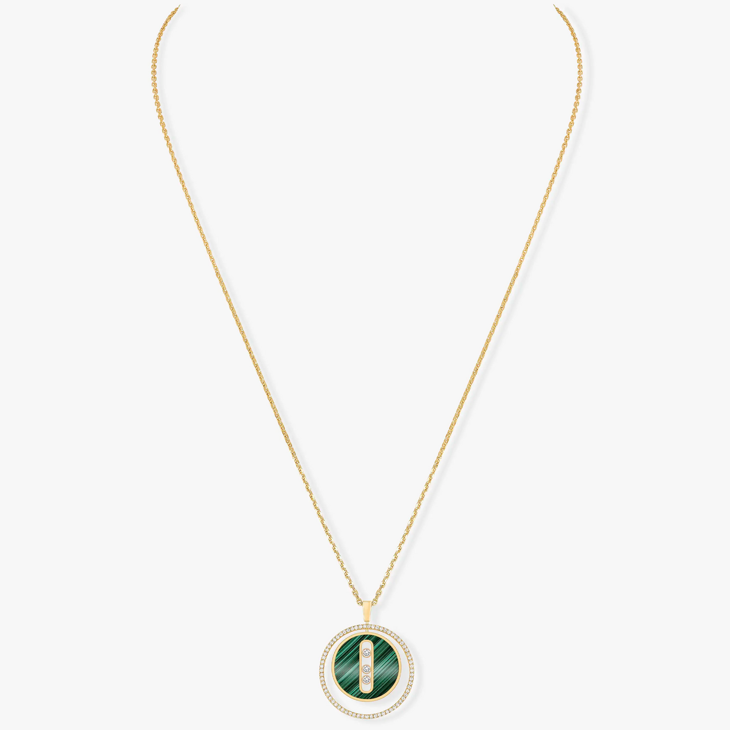 [moco jewelrys ]moco jewelrys MOVE 3 DIAMOND MALACHITE GOLD DIAMOND NECKLACE