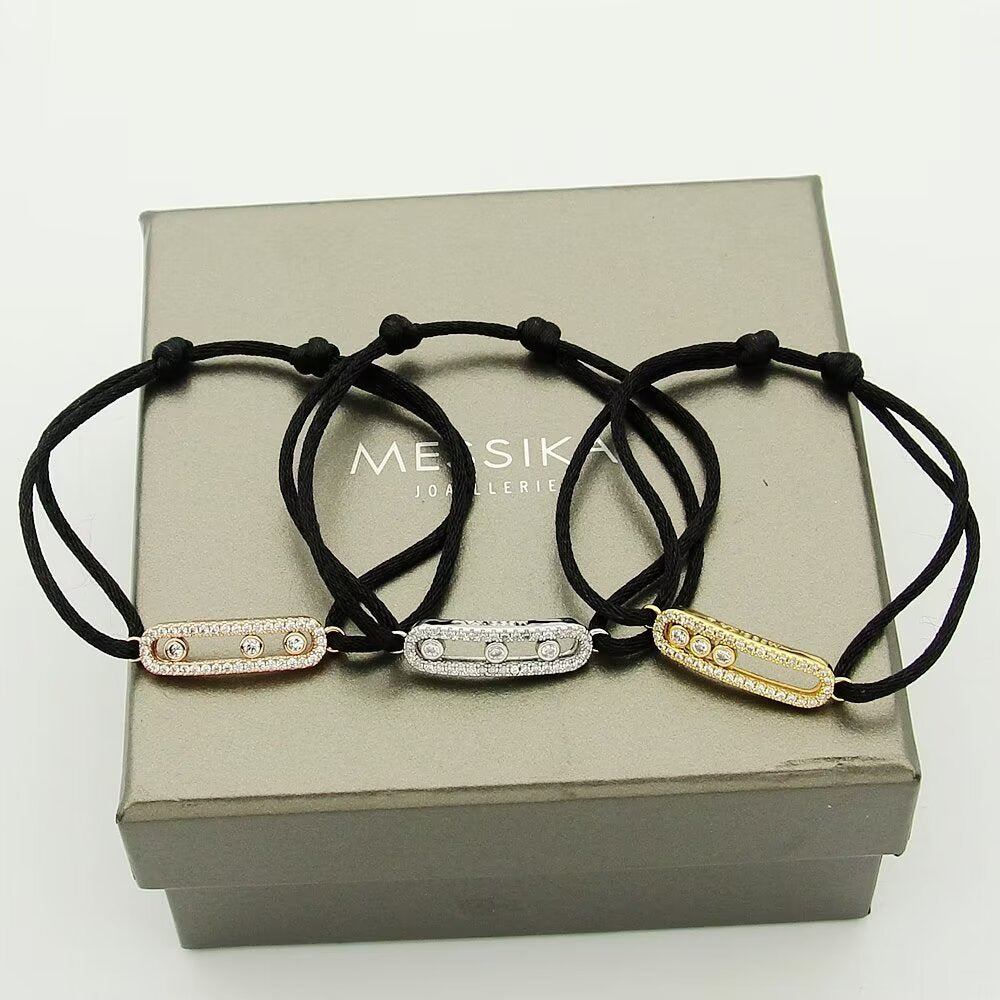 [moco jewelrys ]Messika Care(s) pink cord pavé bracelet