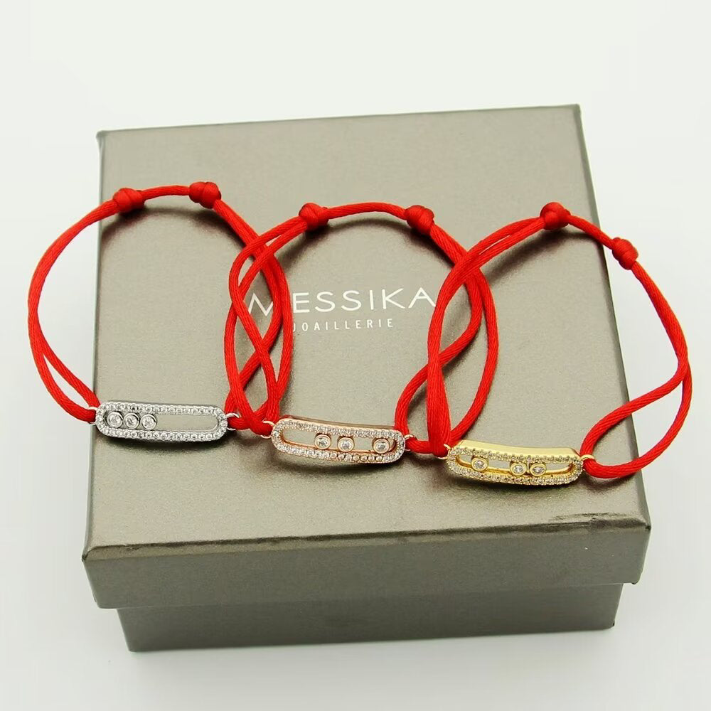 [moco jewelrys ]Messika Care(s) pink cord pavé bracelet