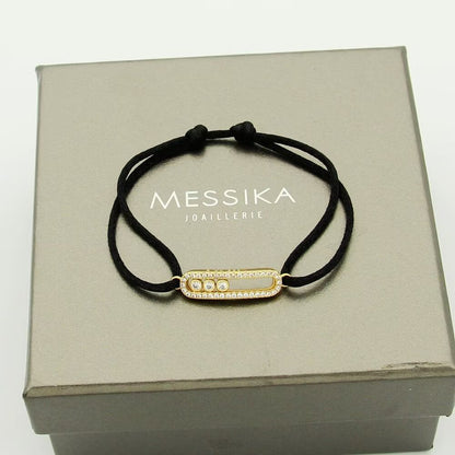 [moco jewelrys ]Messika Care(s) pink cord pavé bracelet