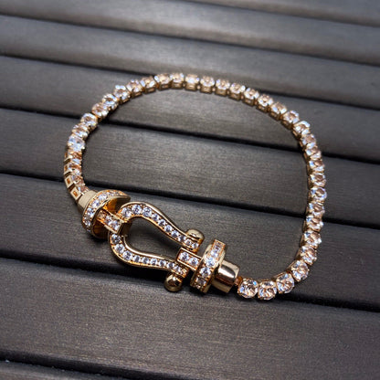 ¡®Moco¡¯FORCE  LARGE HORSESHOE FULL DIAMOND TENNIS BRACELET