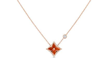 ¡®Moco¡¯STAR NECKLACE PINK GOLD 1 DIAMOND