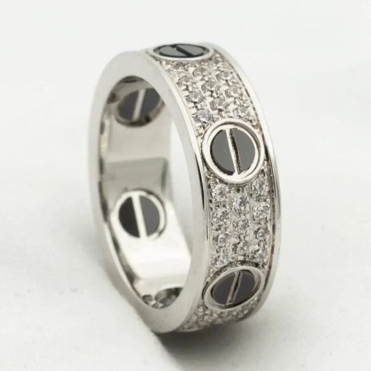 ¡®Moco¡¯LOVE RING 5.5MM DIAMONDS PAVED CERAMIC
