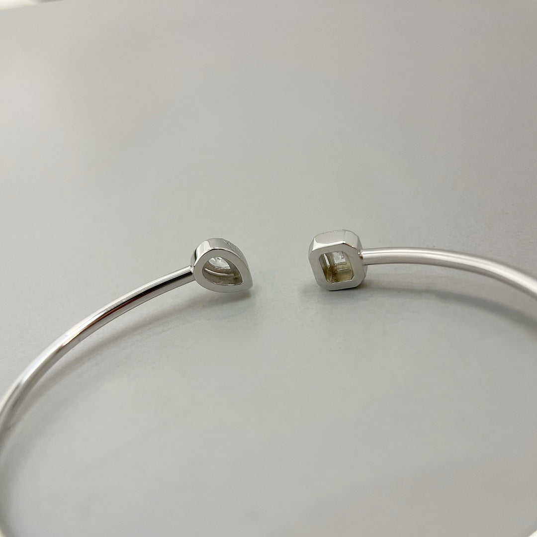 [moco jewelrys ]JONC FLEX MY TWIN TOI & MOI SILVER DIAMOND BRACELET