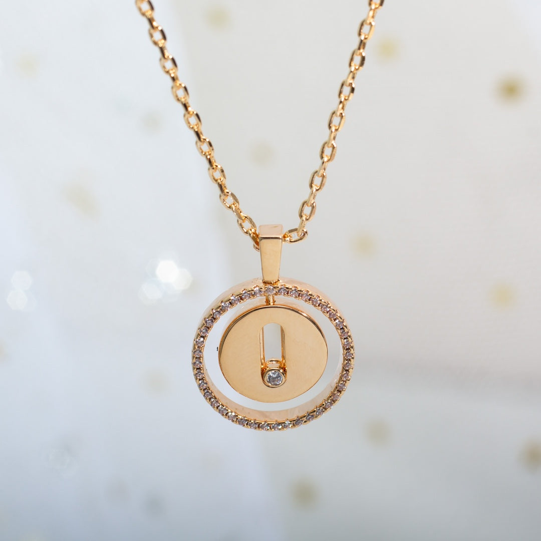 [moco jewelrys ]moco jewelrys MOVE PM NECKLACE PINK GOLD DIAMOND