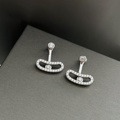[moco jewelrys ]MOVE UNO SILVER DIAMOND EARRINGS