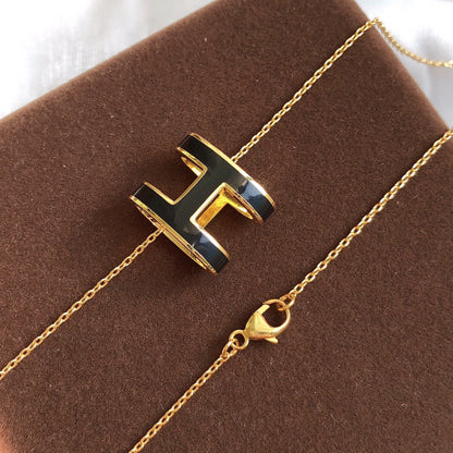 ¡®Moco¡¯HM CLIC BLACK ENAMEL GOLD NECKLACE