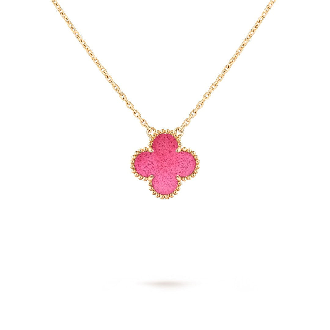 [Miro] NEW CLOVER 15MM PINK ENAMEL NECKLACE