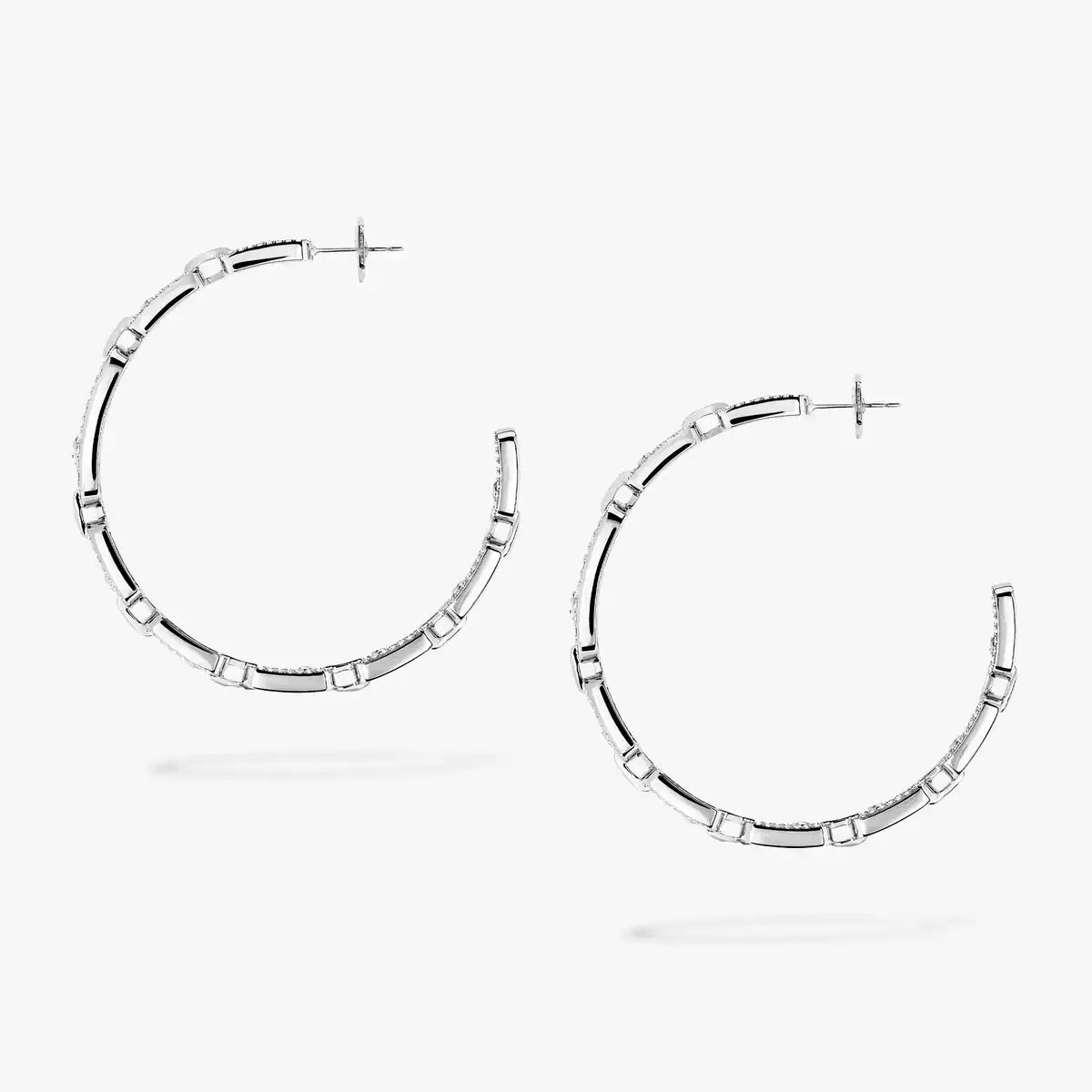 [[moco jewelrys ]Move Link Diamond Hoop Earrings