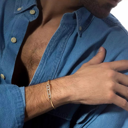 [moco jewelrys ]Move Pavé Diamond Bangle Bracelet M