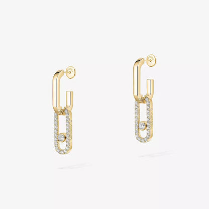 [moco jewelrys ]Move Link Diamond Earrings