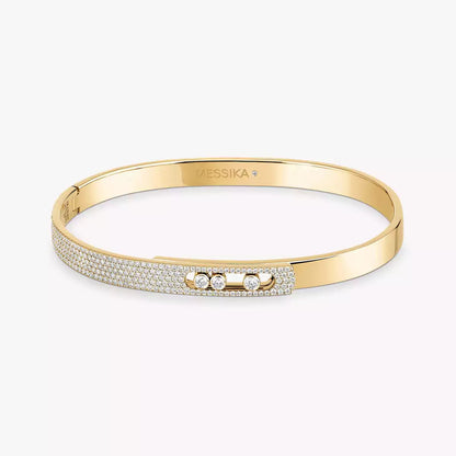 [moco jewelrys ]Move Noa Rose Gold Pavé Diamond Bangle Bracelet