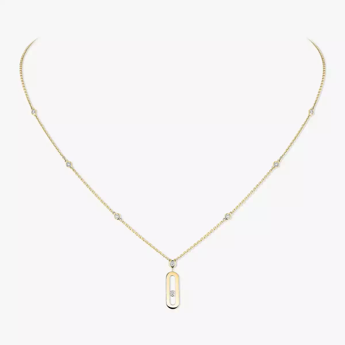 [moco jewelrys ] Move Uno Gold Diamond Long Necklace