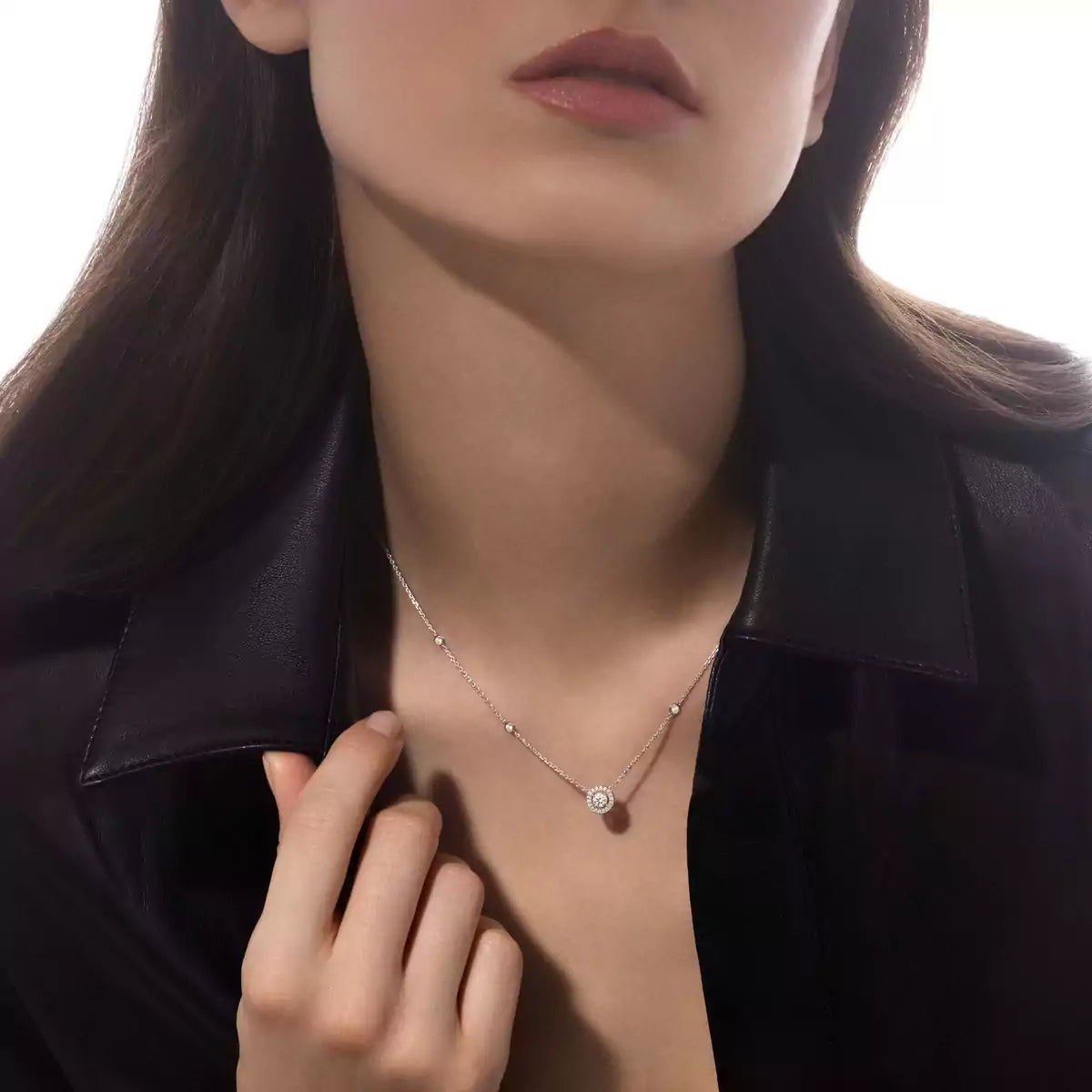 [moco jewelrys ]Diamond Necklace 0,20ct Brilliant Shape Joy