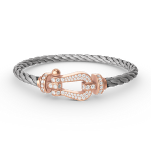 Miro FORCE LARGE HORSESHOE FULL DIAMOND BRACELET ROSE GOLD