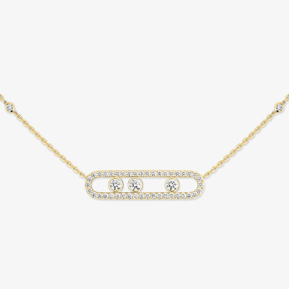 [moco jewelrys ] Move Pave_ Rose Gold Diamond Necklace