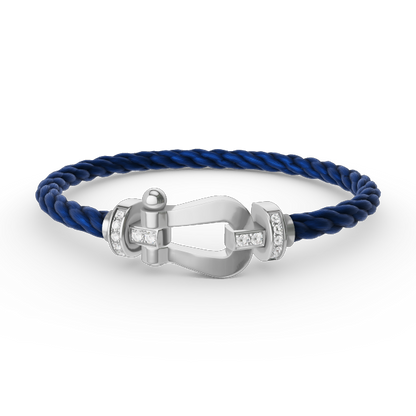 ¡®Moco¡¯FORCE LARGE HORSESHOE HALF DIAMOND BRACELET SILVER