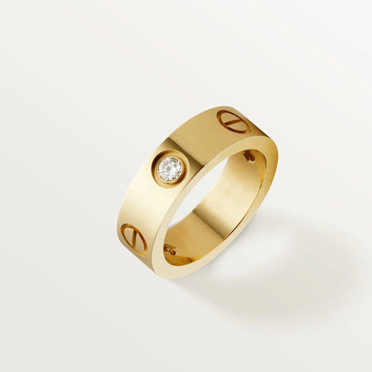 ¡®Moco¡¯LOVE RING 5.5MM 3 DIAMONDS PINK GOLD